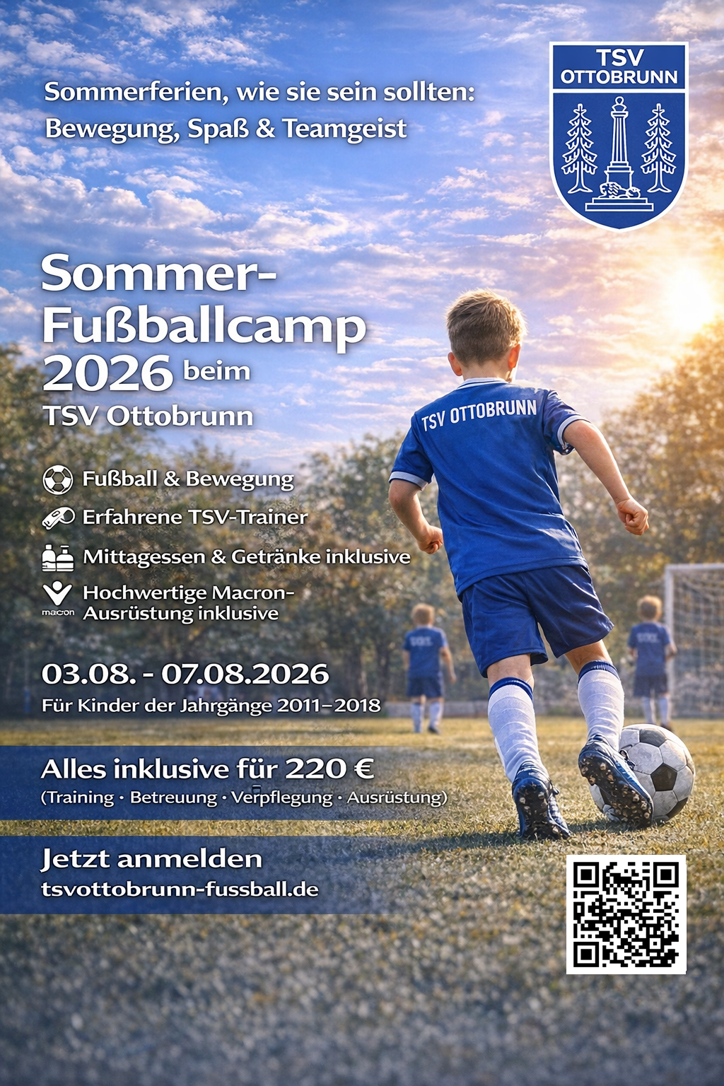 Plakat Sommer-Fußballcamp 2026